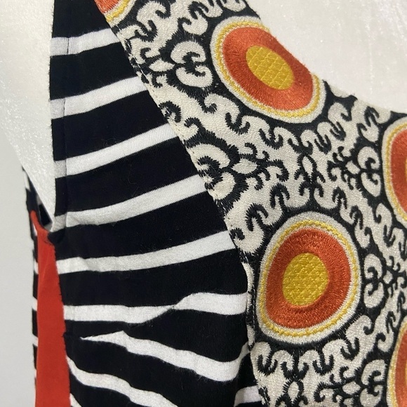 Anthropologie THML women's M Ariella stripe tank with heavy embroidery EUC - Picture 5 of 9